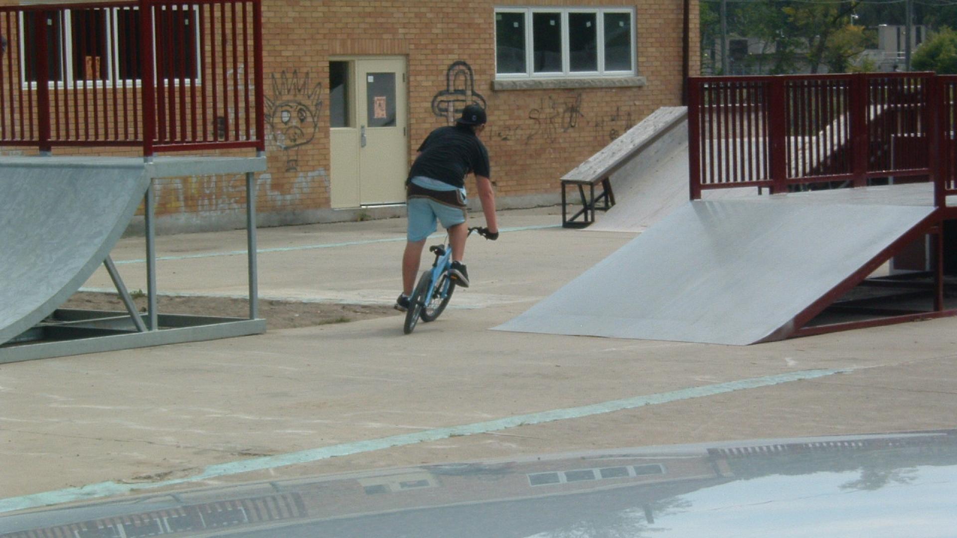 ramps for skateboarding or biking.