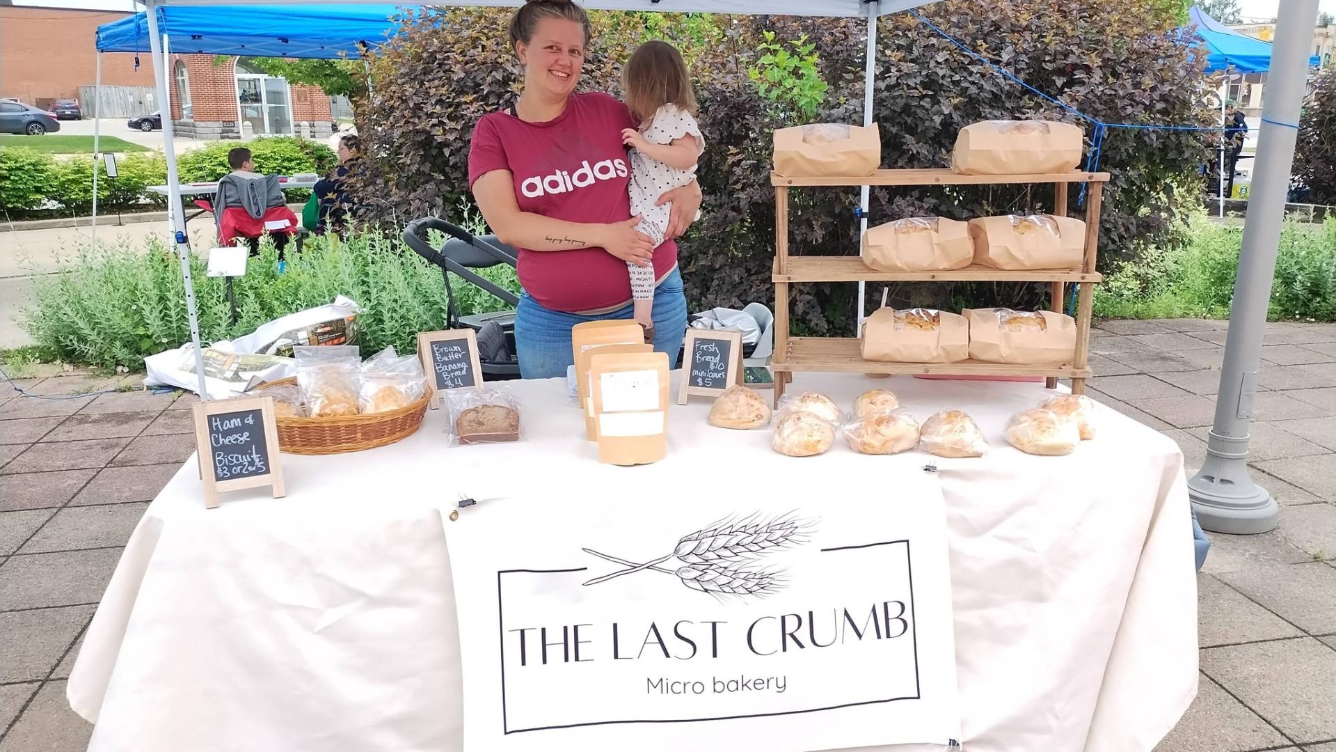 The Last Crumb vendor booth at Eat Well Farmer's Market in Hanover
