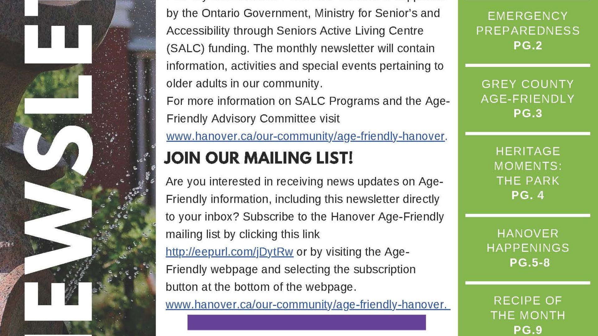 Cover Page for Newsletter - June 