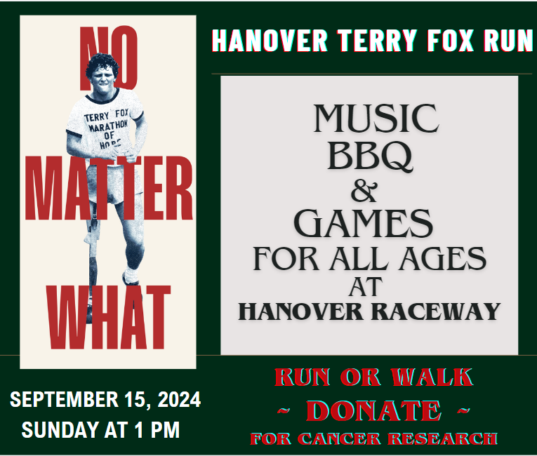 2024 Hanover Terry Fox Run at the Raceway SUNDAY September 15 at 1PM