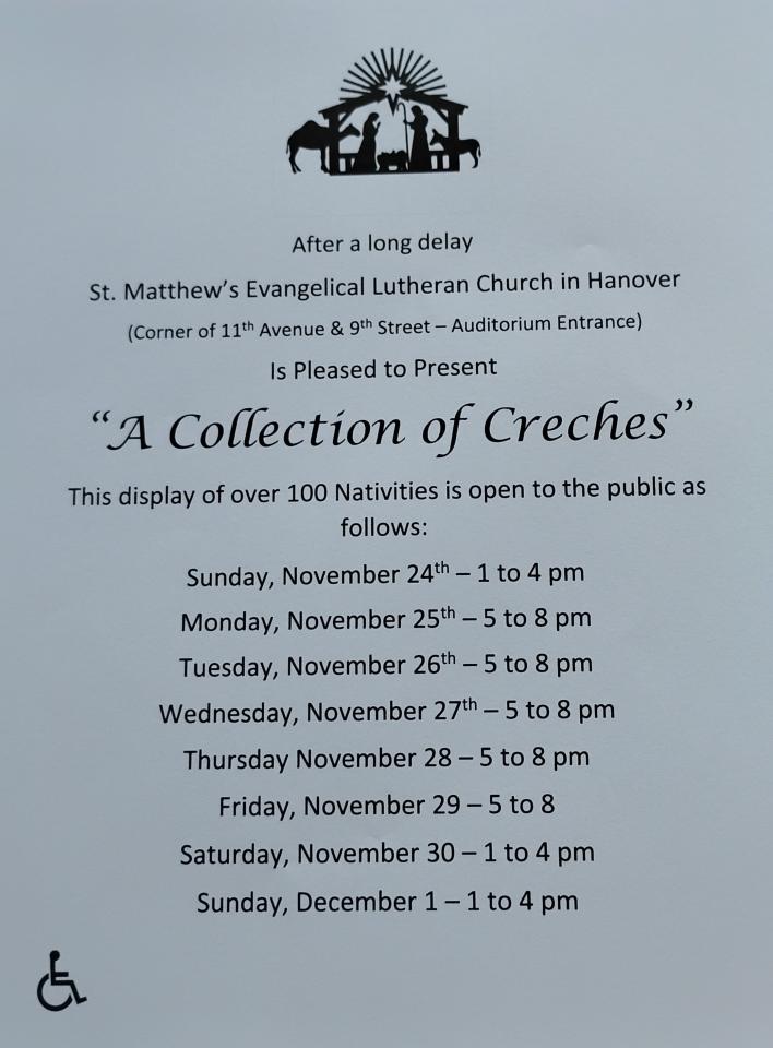 Poster showing dates and times of event