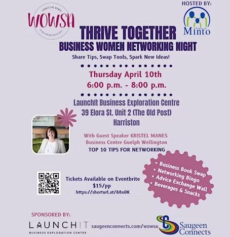 WOWSA's Thrive Together Business Women Networking Event advertisement