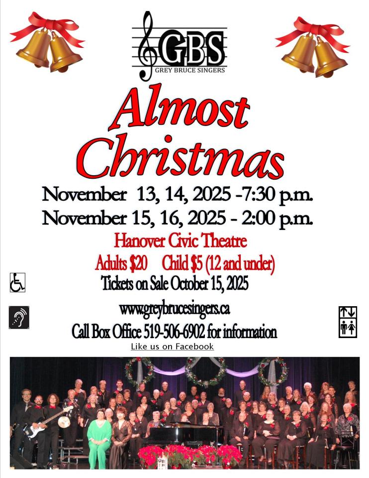 Almost Christmas with the Grey Bruce Singers, shown on the poster