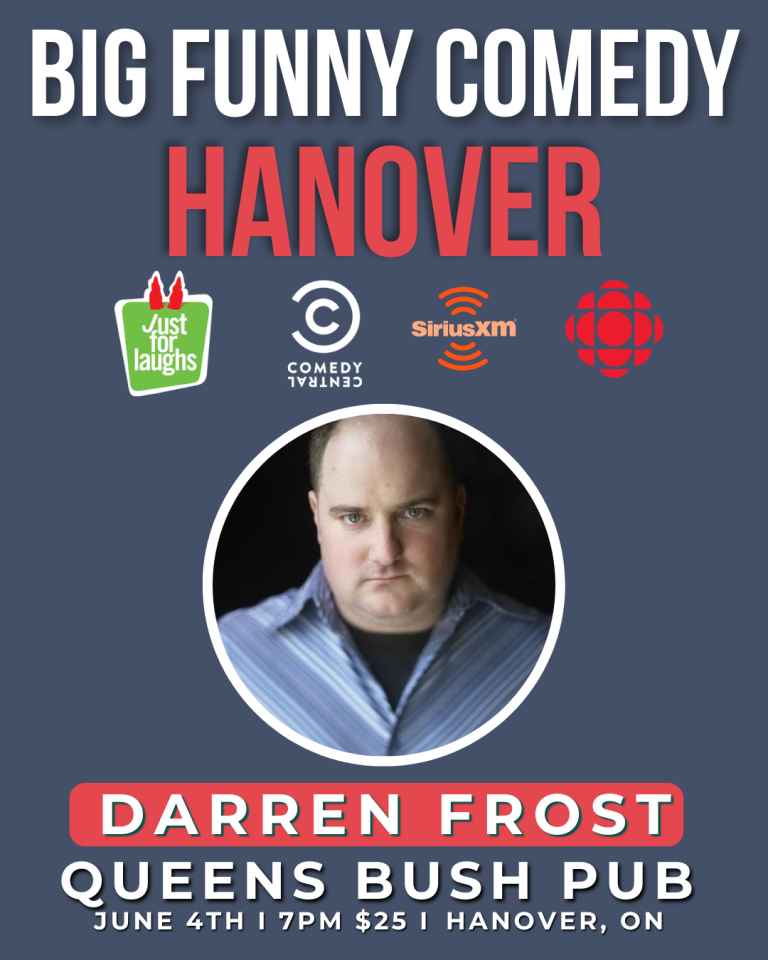June 4th at 7pm Big Funny Comedy returns to The Queen's Bush Pub