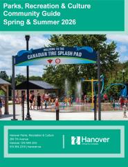 Cover page of the Community Guide for the Spring/Summer 2026. Picture of the Canadian Tire Splash Pad. 