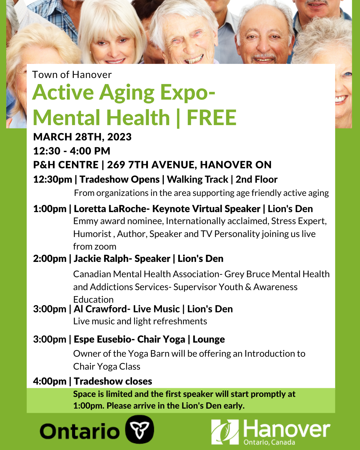 Flyer for Active Aging Expo event.