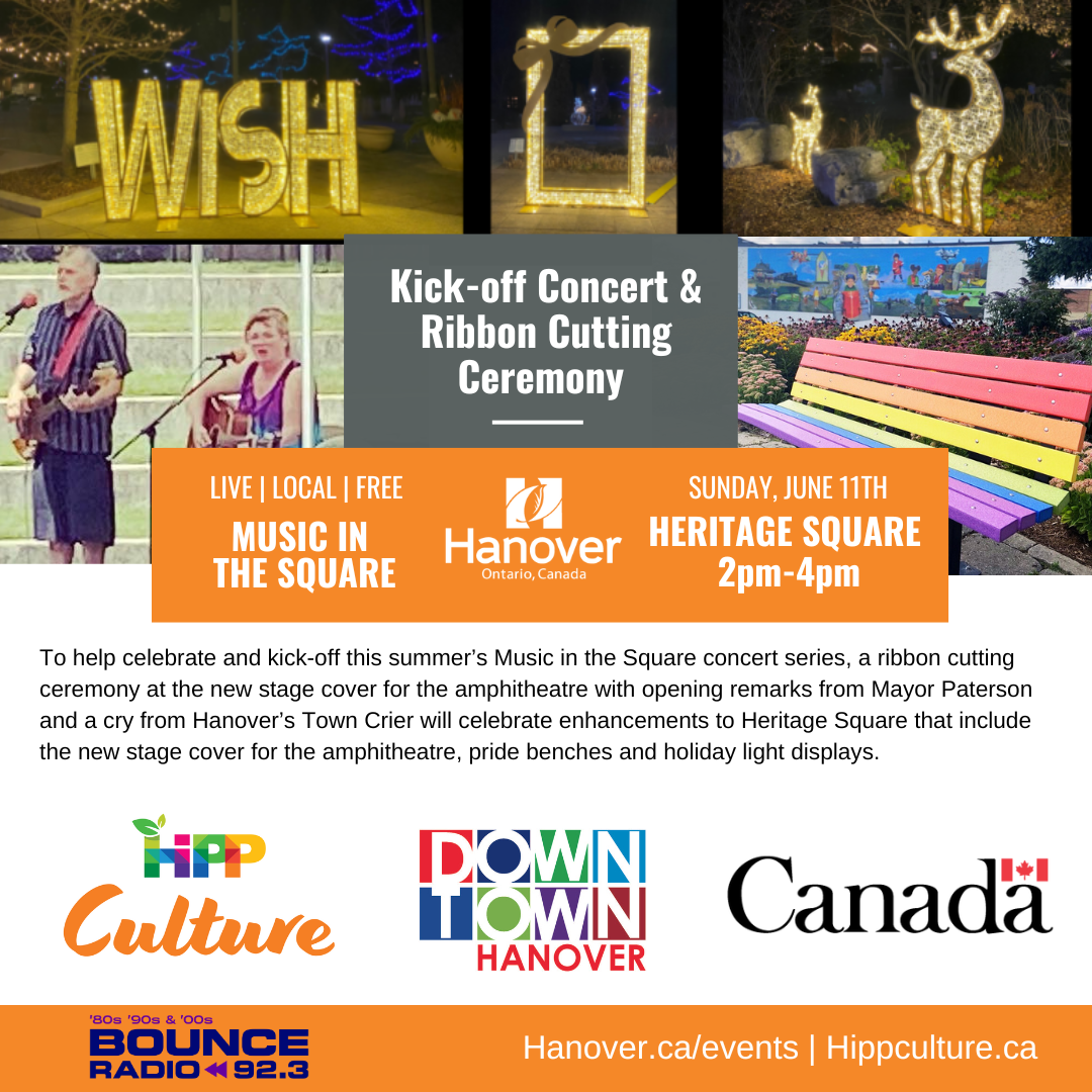 Flyer of opening ceremony for Music in the Square event.