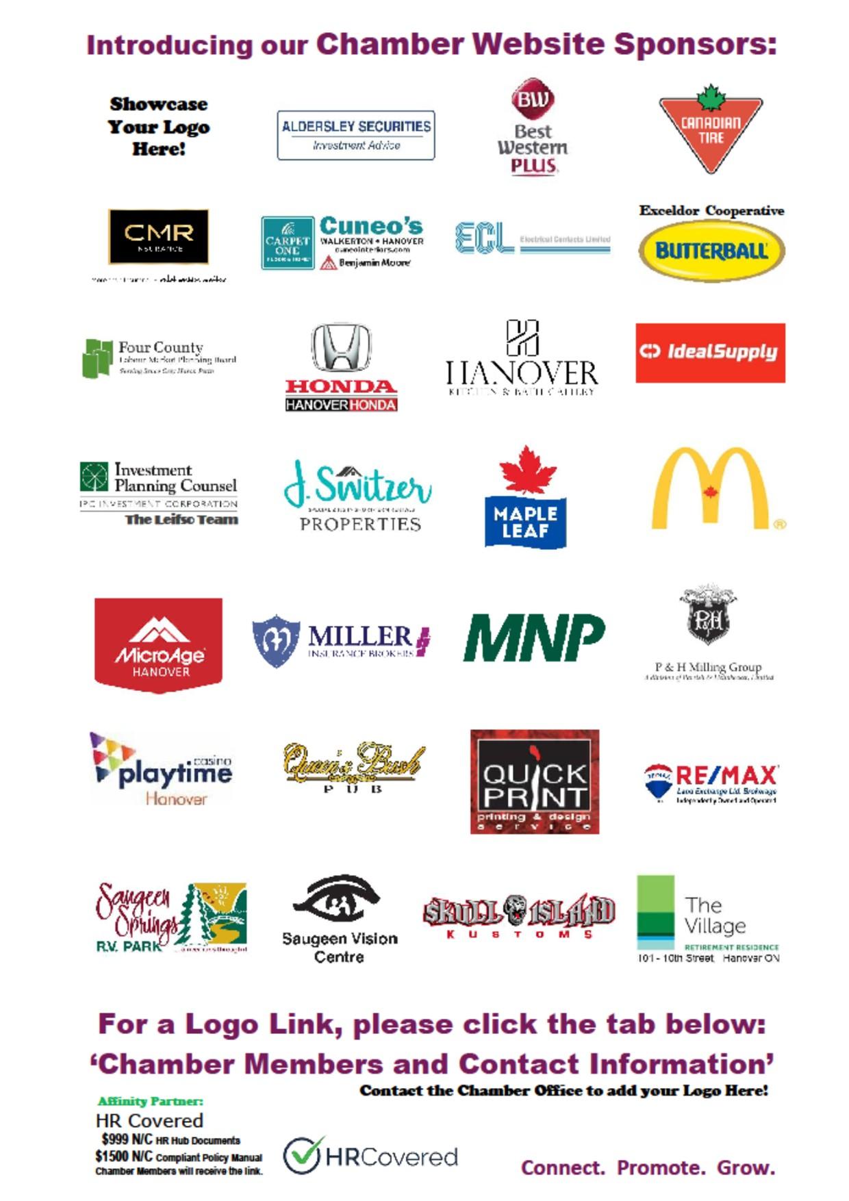 Logos of Hanover Chamber of Commerce Website Sponsors